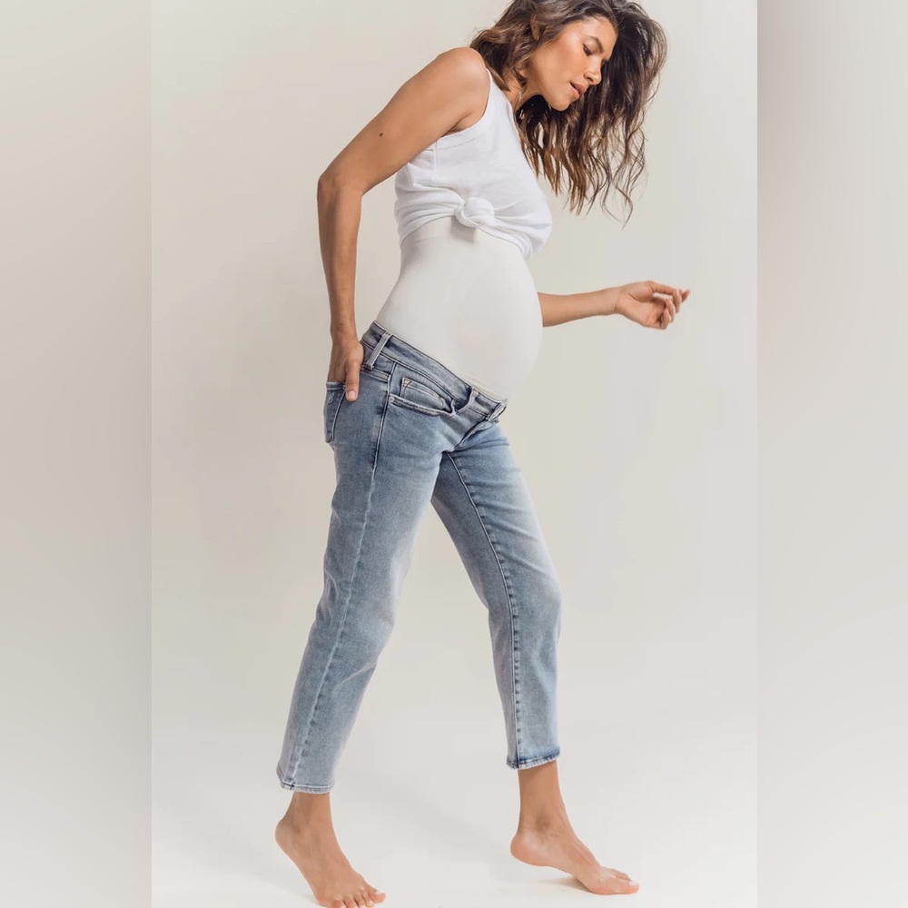Maternity Belly Support Straight Crop Jeans - Size 4